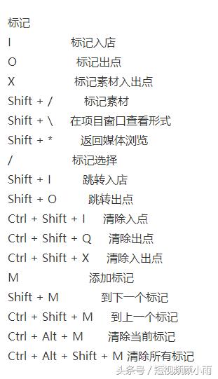 pr剪辑快捷键速记小技巧,pr剪辑快捷键设置方法