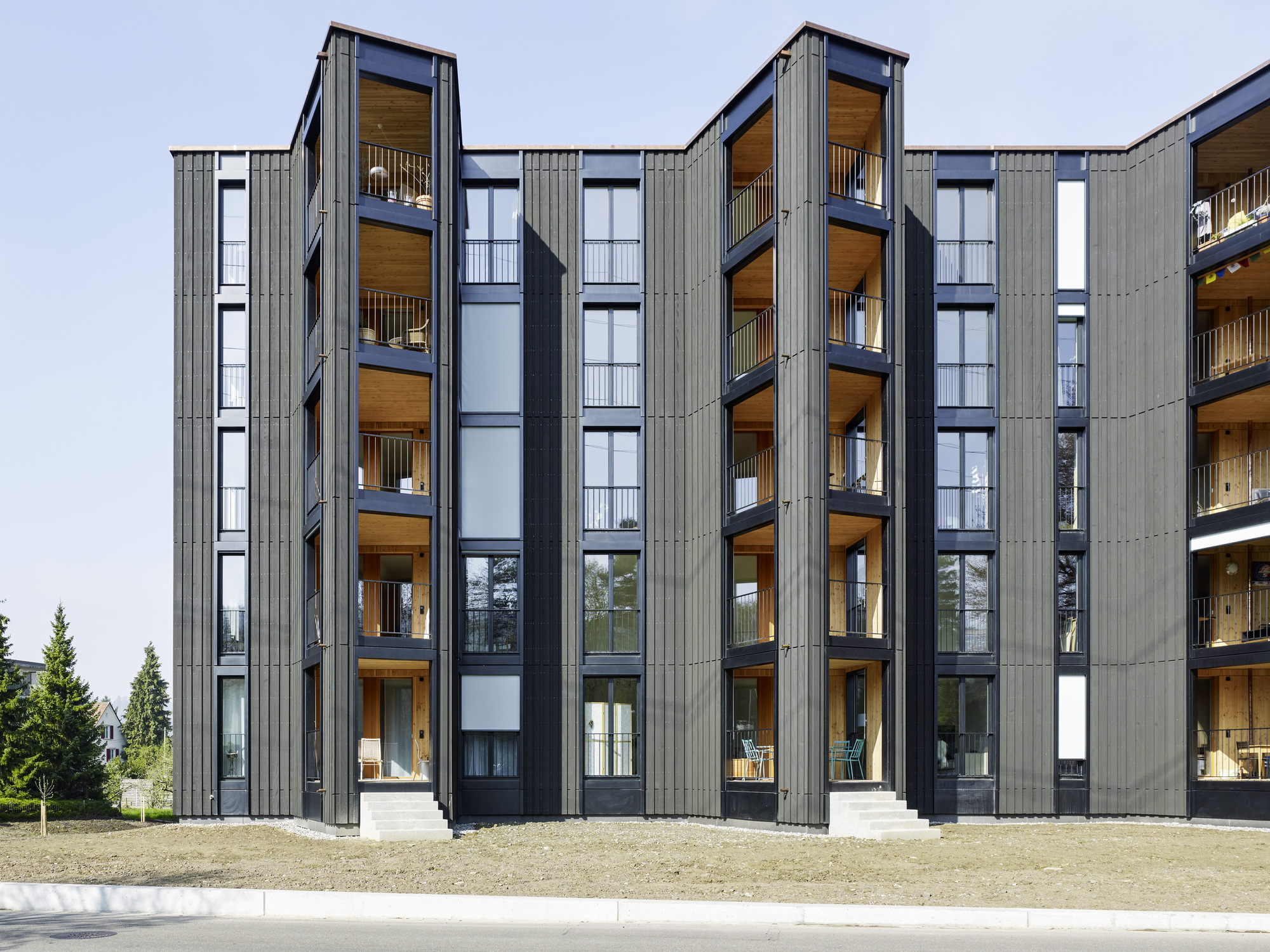 瑞士木质公寓住宅,瑞士当地人住的房子