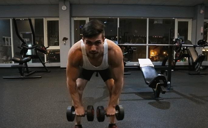 肩部圆肩训练动作哑铃,锻炼肩膀三角肌的哑铃训练动作