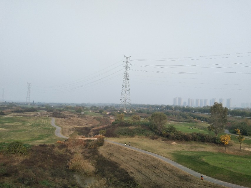 西安渭河风景,西安渭河草滩