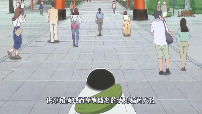 背着斗笠到处在东京旅游的企鹅,可爱的企鹅旅游