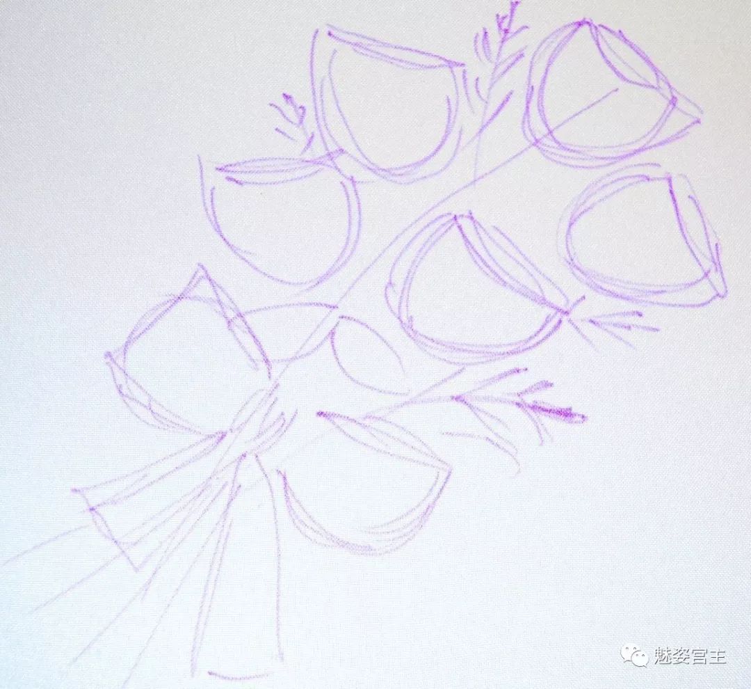 丝带绣盘结玫瑰花绣法图解,丝带绣图案教程牡丹