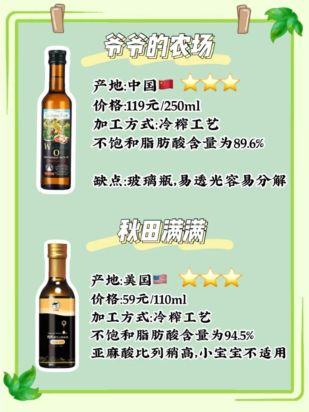 宝宝辅食油选山茶油还是核桃油,核桃油宝宝测评排行榜第一名