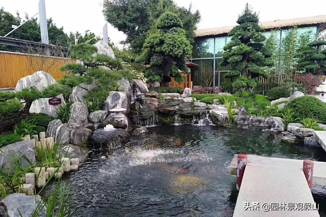 庭院太湖石假山鱼池景观,园林假山怎么建造