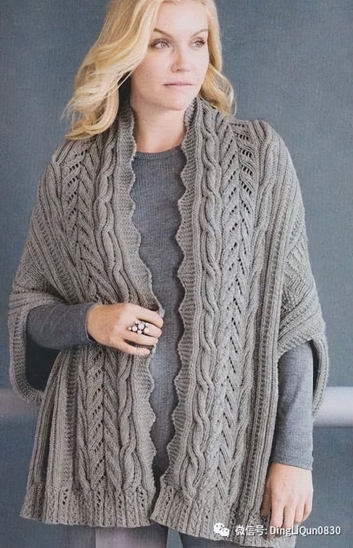 段染针织开衫图解,蝙蝠衫针织开衫图解