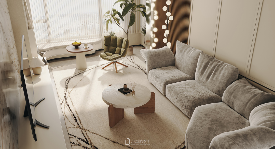 示觉设计|170㎡中粮瑞虹海景壹号,自然系轻法柔和私宅