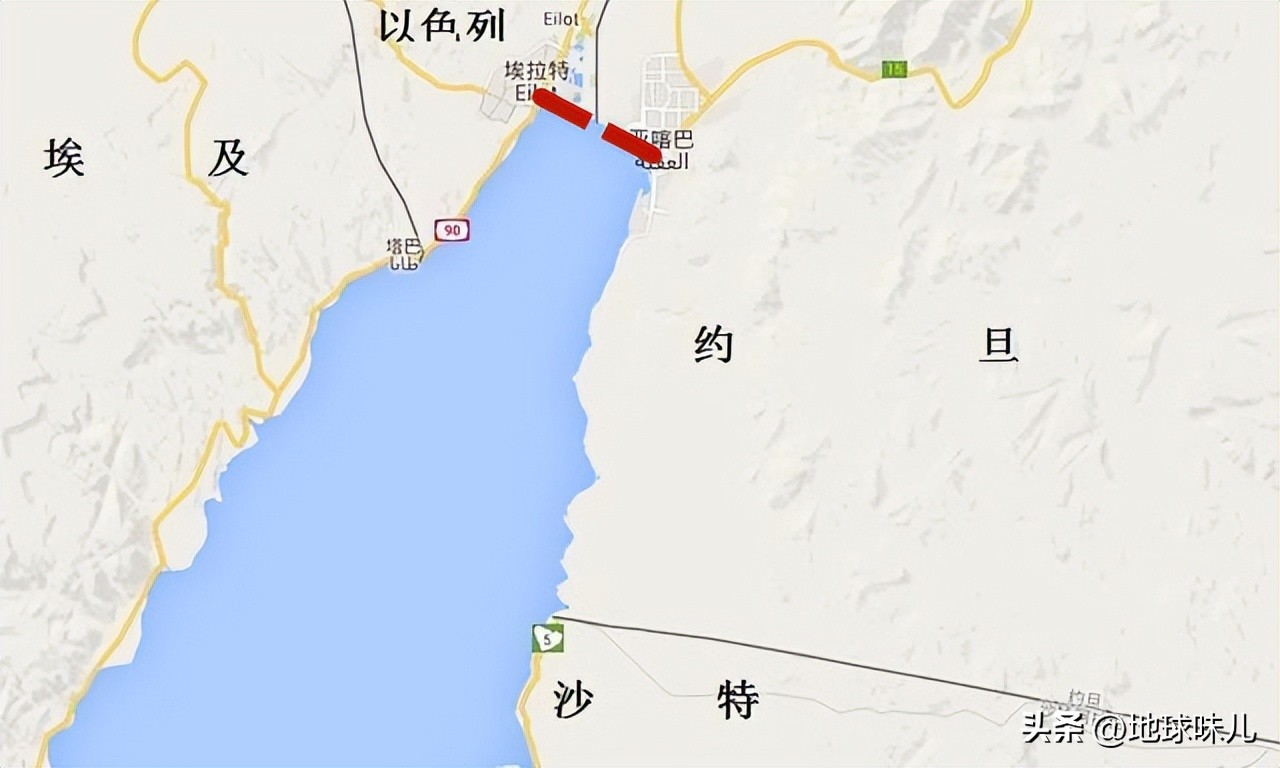 约旦换土地前后的地图,约旦换出海口