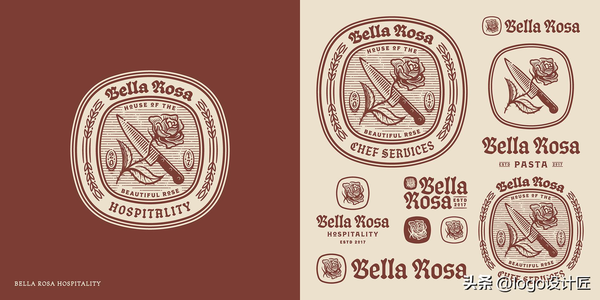 设计师设计作品logo,美式复古设计元素logo