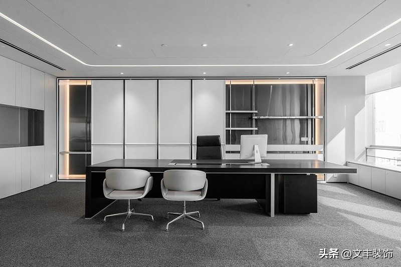 老板办公室装修效果图带茶台,老板办公室简约风格装修效果图