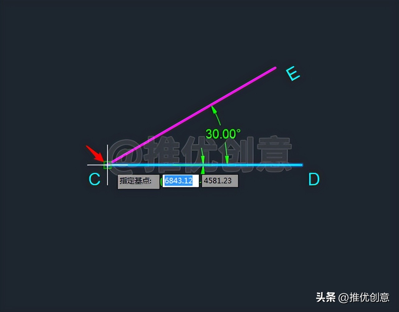 autocad角度线画法,autocad如何绘制角度