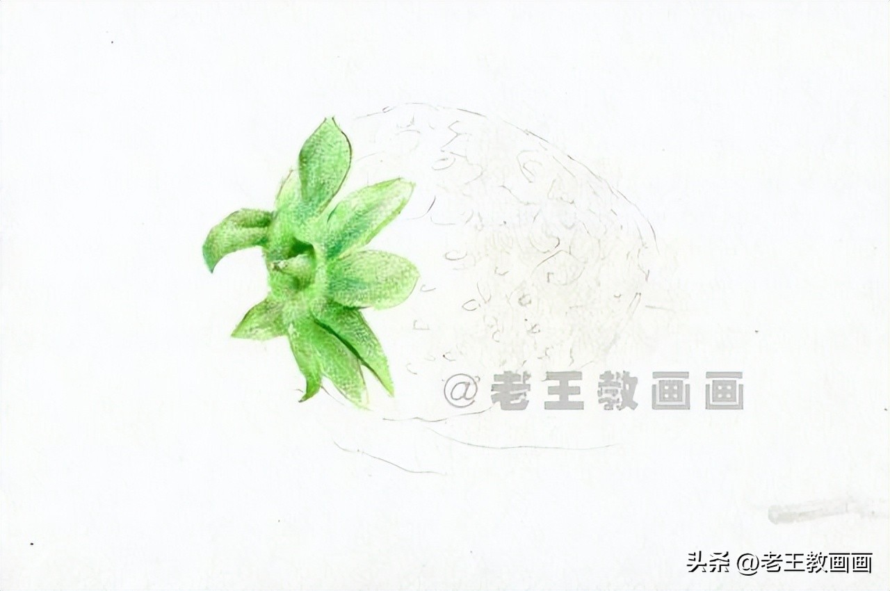 画彩铅草莓书签二年级,零基础学画彩铅画教程