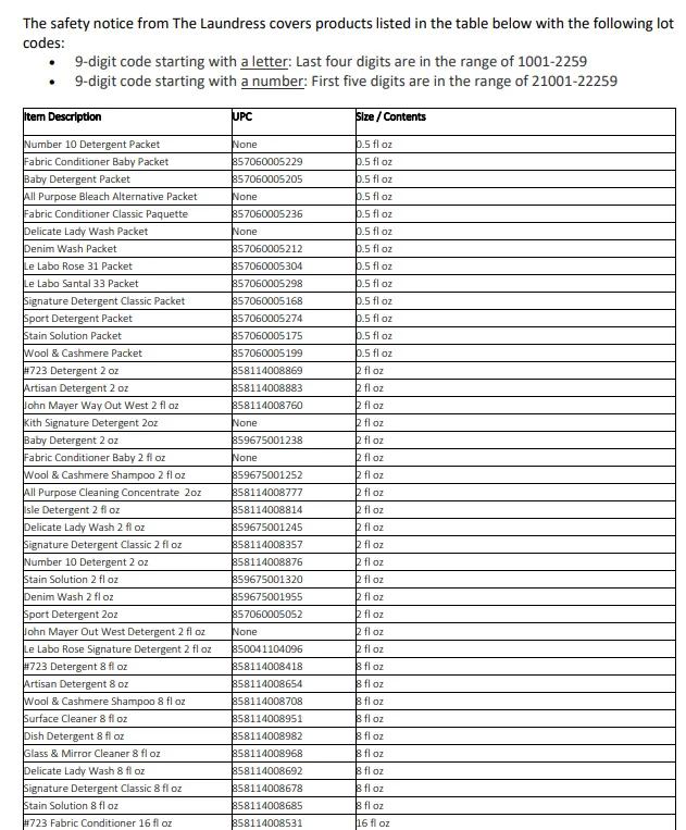 laundress产品召回公告,laundress洗衣液