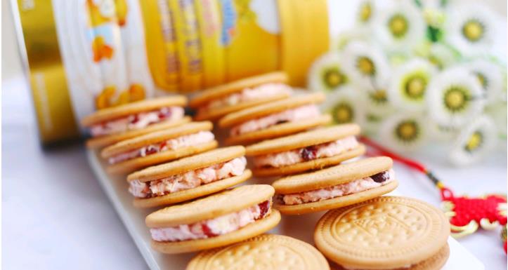 做牛轧糖的苏打饼干,无糖牛轧糖夹心饼干