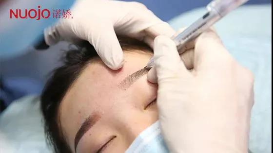 机器拉丝雾眉纹绣操作流程,纹绣仪器做雾眉视频教程