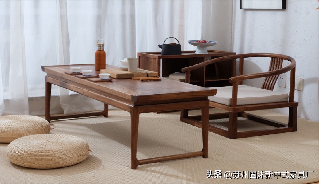 原木家具新中式空间,小户型全套原木家具风格