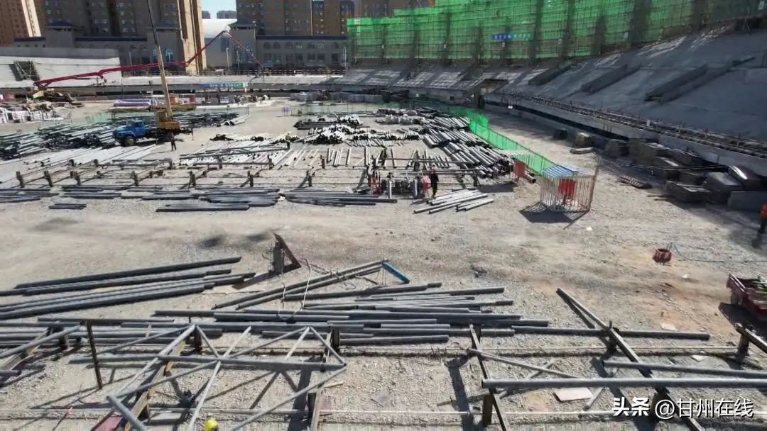 建设中的张掖奥体中心,张掖滨河新区奥体中心