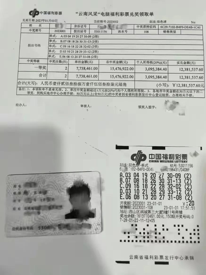 中奖者身份,中奖人的信息