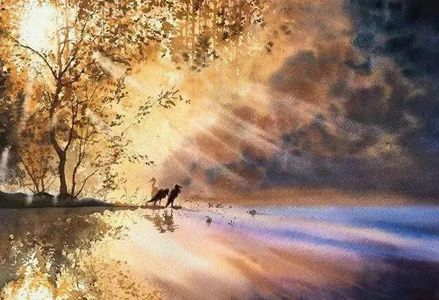 俄罗斯水彩风景画作品欣赏,罗伯兹水彩画作品欣赏