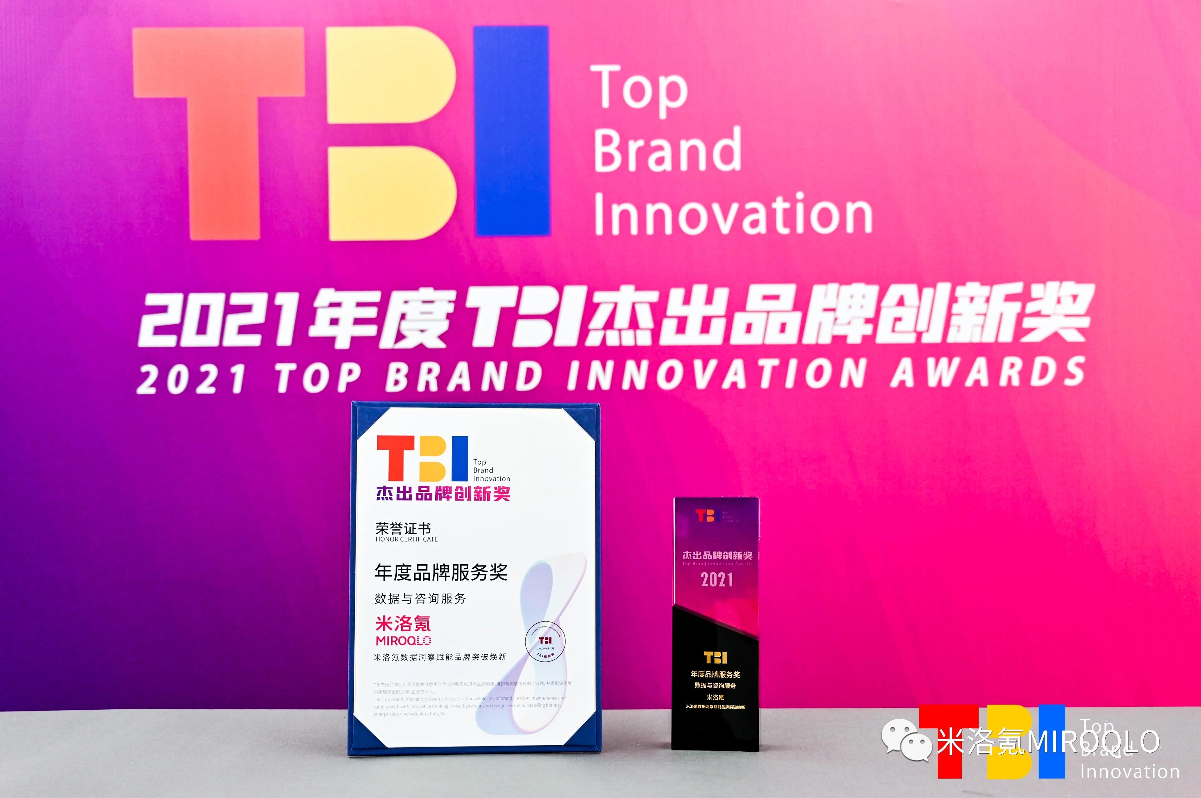 米洛氪MIROQLO荣获TBI杰出品牌创新奖两项殊荣