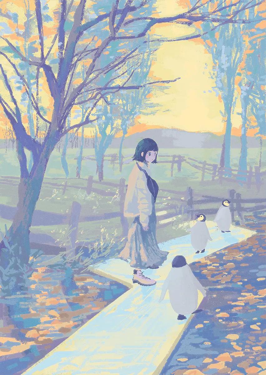 治愈风格壁纸,壁纸女生治愈可爱油画