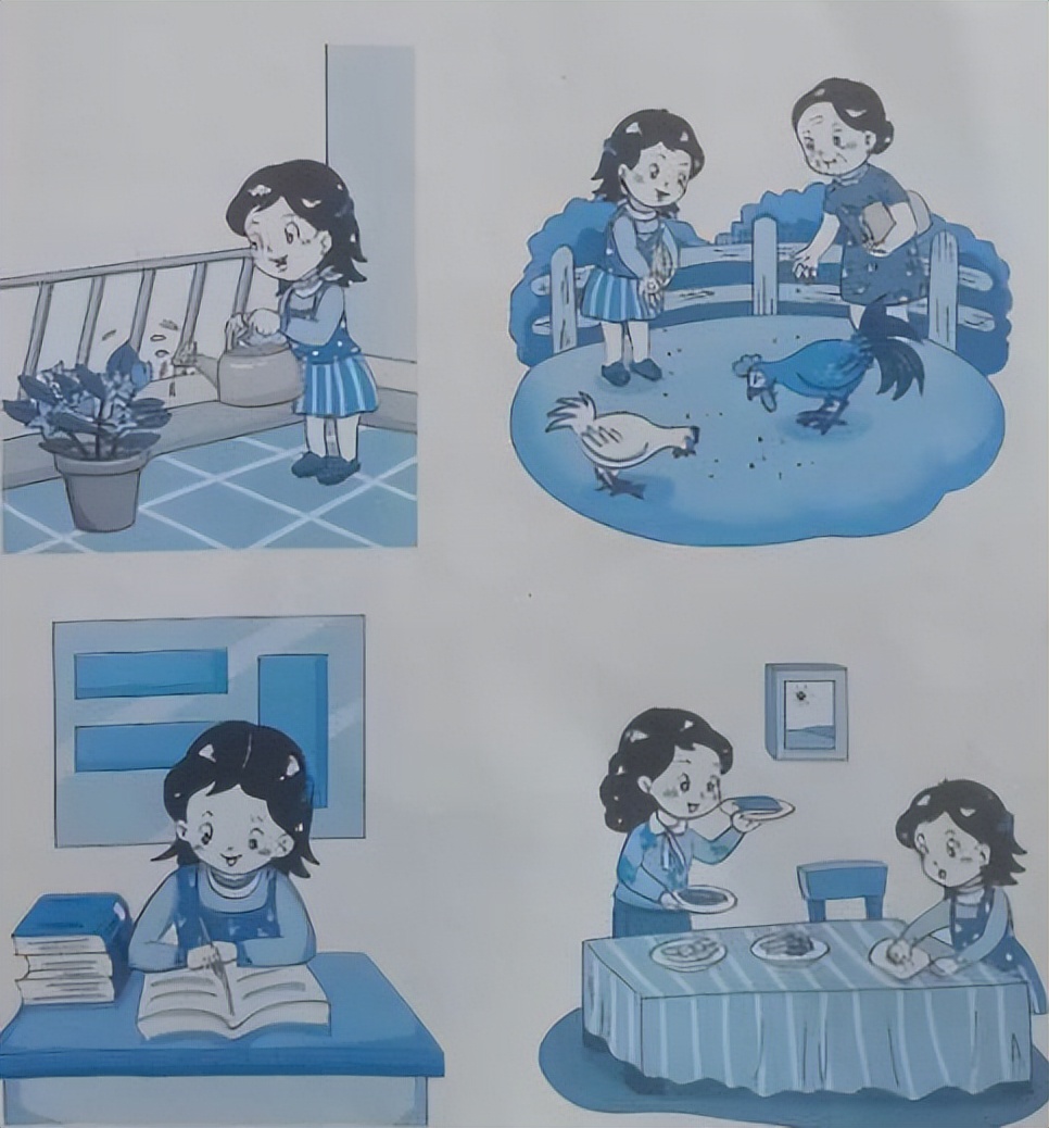 二年级期末复习看图写话最后一篇,期末看图写话一年级