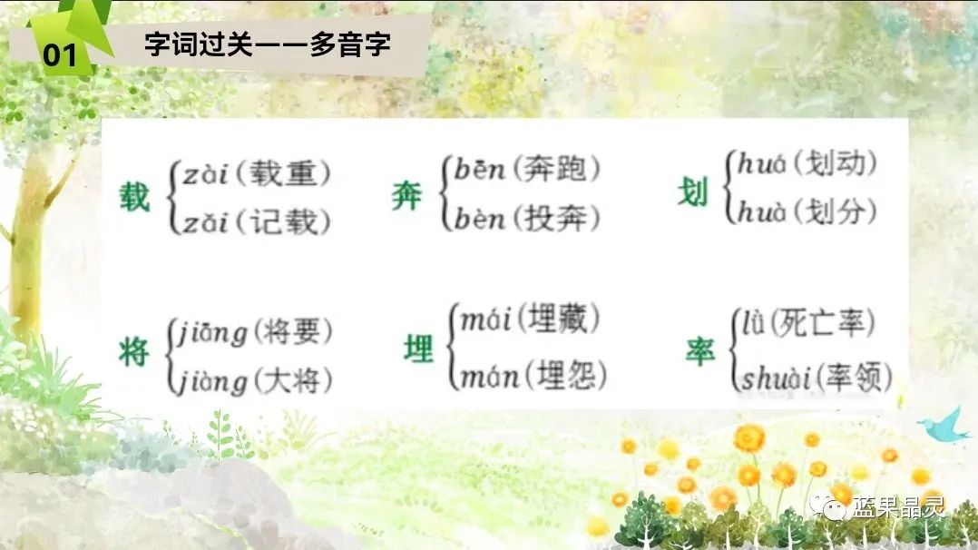 四下语文:第2单元课本内容(复习+练习)