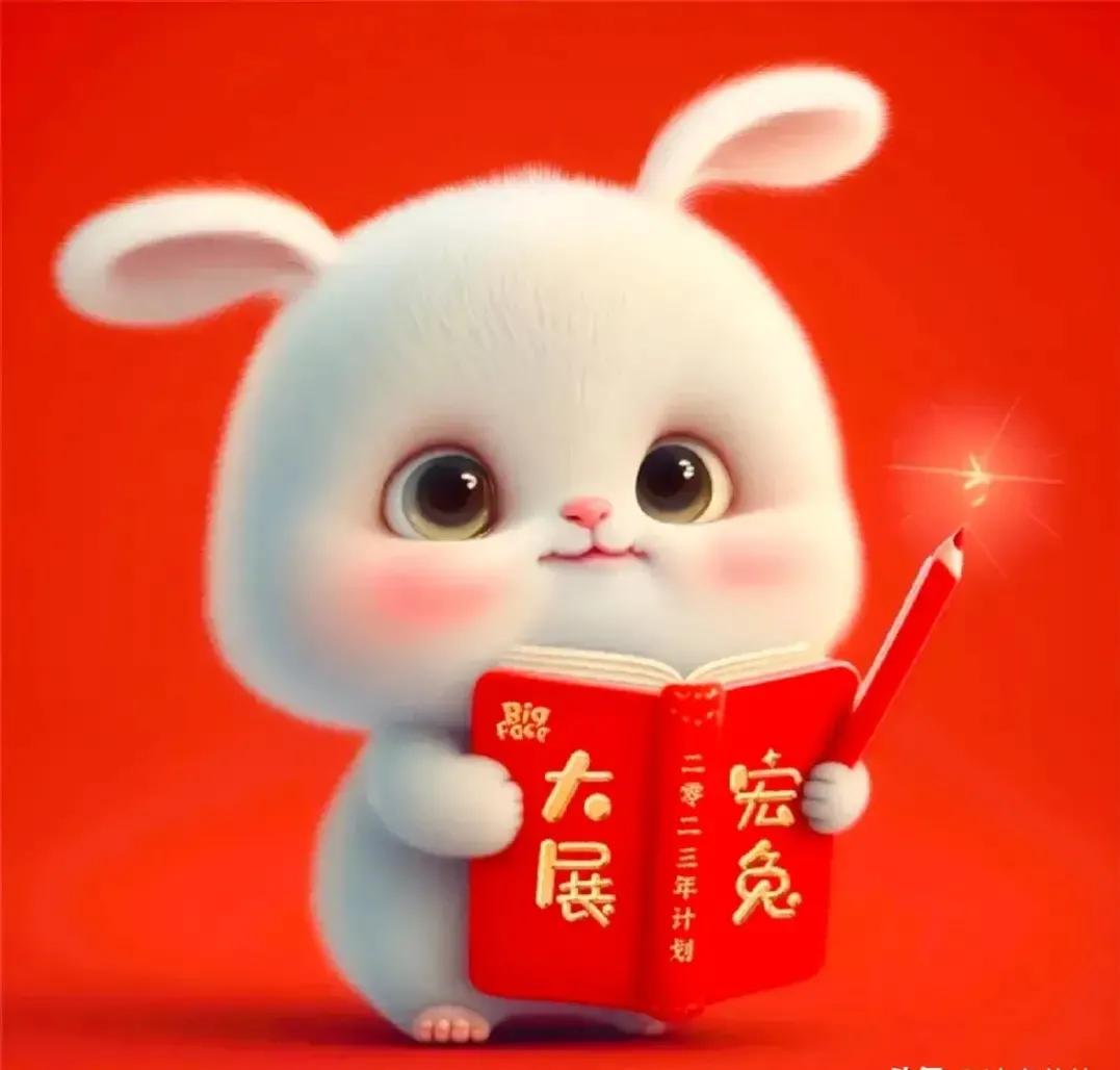 2024新年萌兔头像唯美卡通,兔兔好运头像卡通可爱