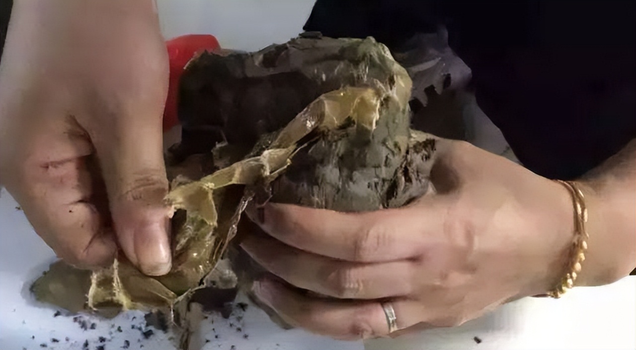 重庆，男子街边花117元买3斤叫花鸡，切开后傻了：里面有1斤香菇