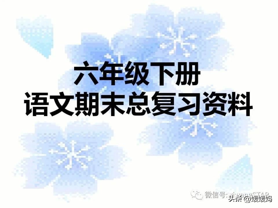 期末复习|六年级下语文各单元考点及专项复习