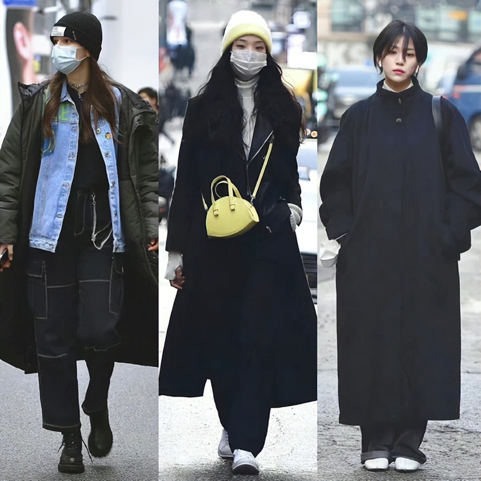韩国小姐姐冬季最新穿搭街拍,又飒又美的韩国女孩街拍穿搭示范