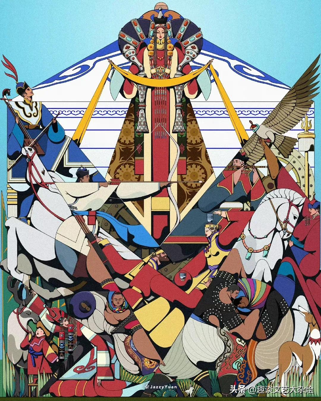 让你创作一幅以“那达慕大会”为题的画作,你都会画些什么?