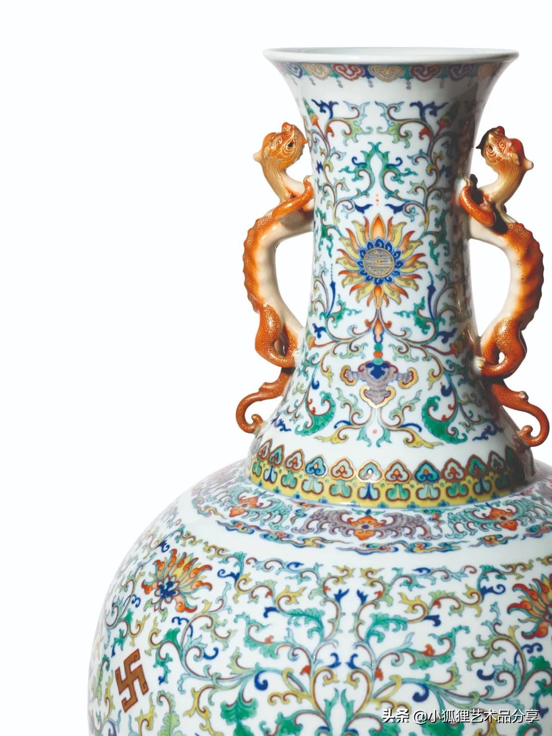 佳士得拍卖乾隆珐琅彩绶带瓶,佳士得清乾隆斗彩大瓶