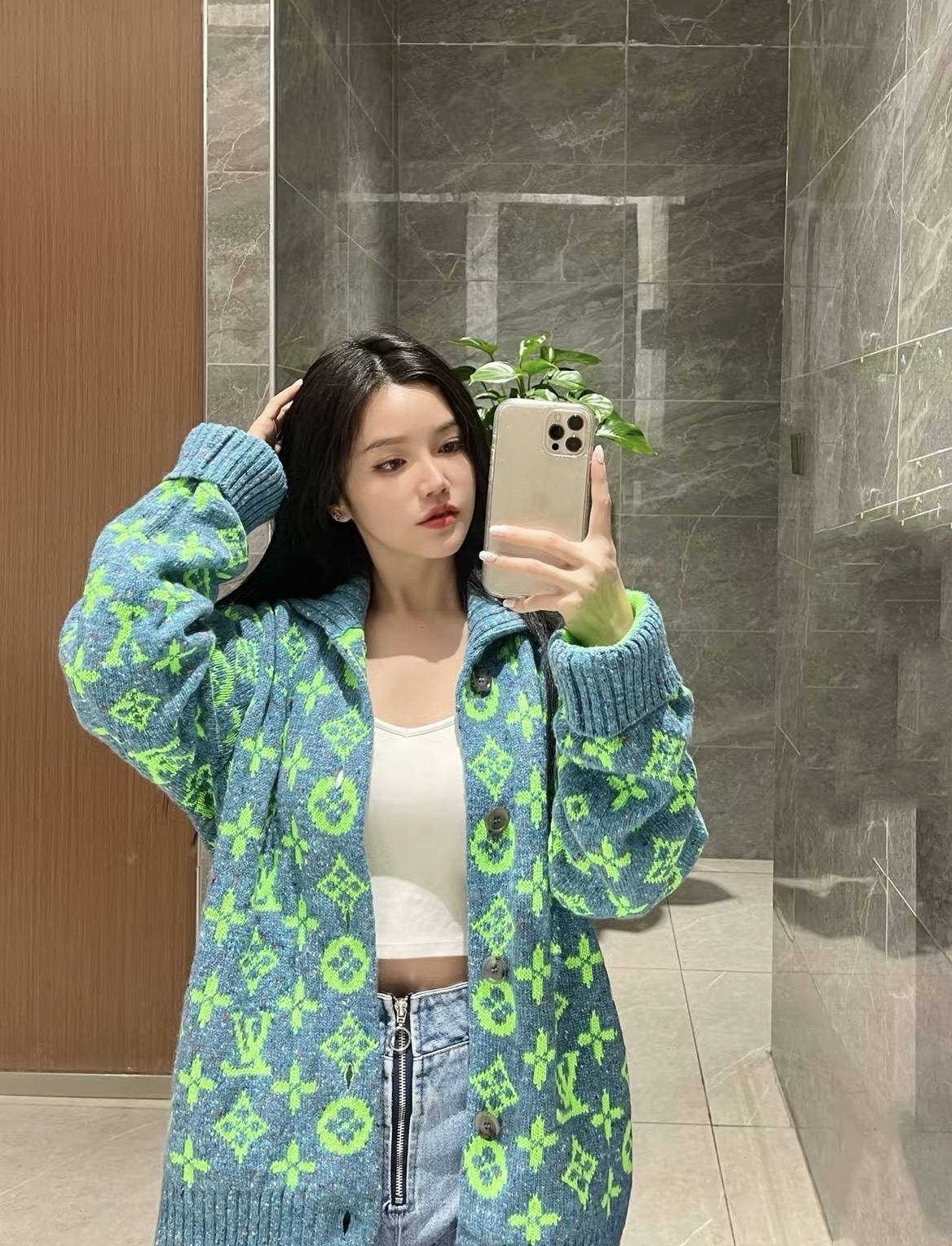 edition牦牛绒长款毛衣开衫外套,louisvuittonmonogram提花摇粒绒外套