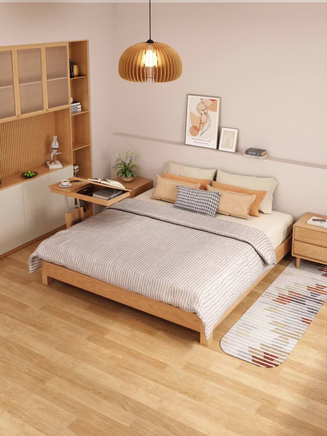 没有床头板的实木床,无床头实木床