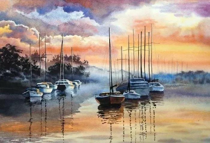 俄罗斯水彩风景画作品欣赏,罗伯兹水彩画作品欣赏