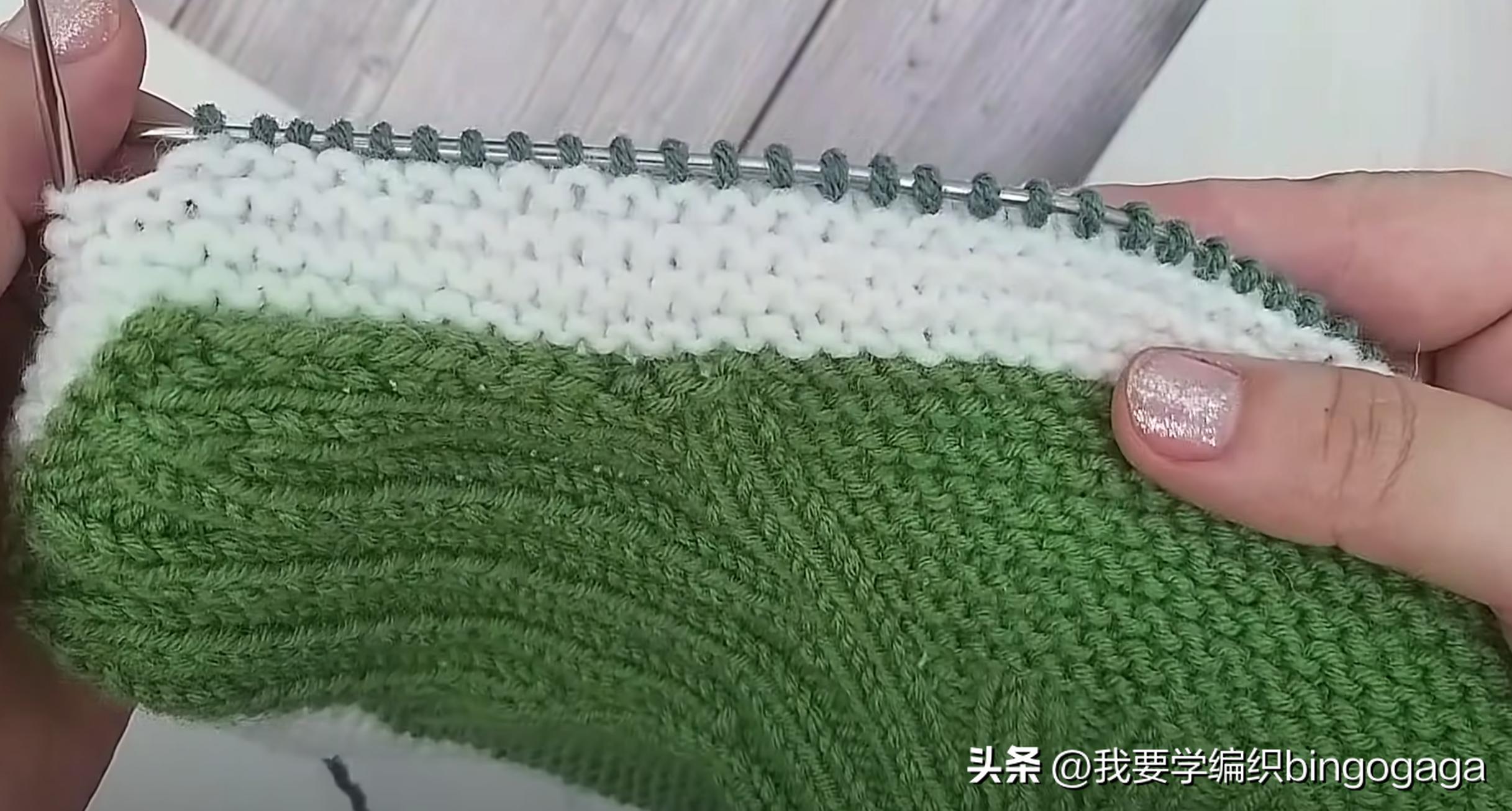 一片式毛线袜的织法,一片式织袜子