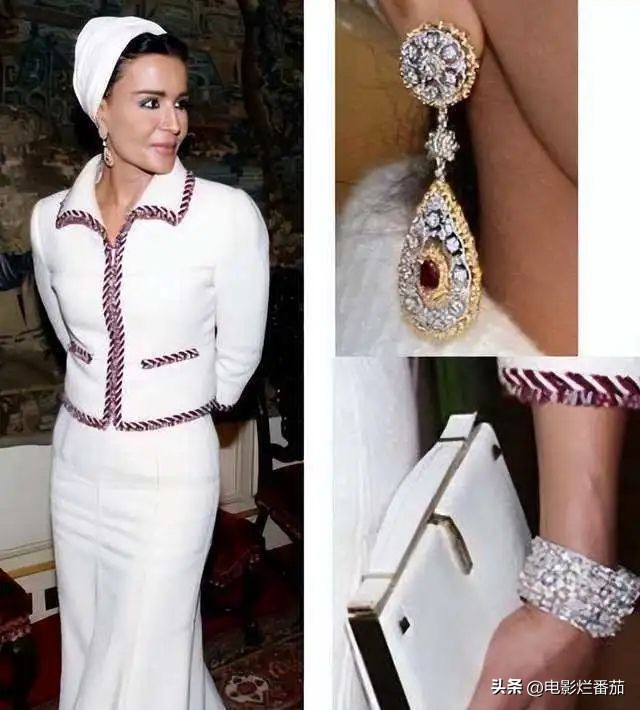 卡塔尔王太后配饰价格,卡塔尔王太后佩戴价值200万的胸针