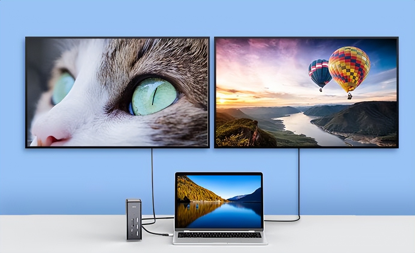 笔记本双屏幕显示器设置方法,笔记本外接显示器三屏异显怎么放