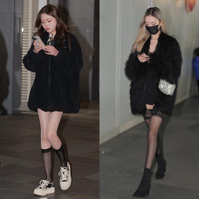 春季黑色袜时尚穿搭,穿袜子要有艺术感