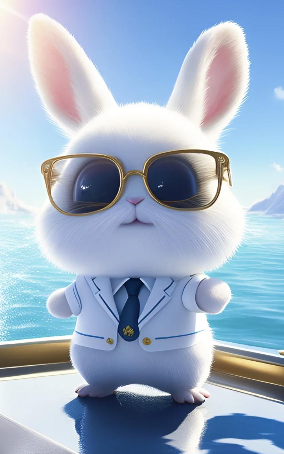 萌到爆可爱壁纸卡通兔,可爱的星空兔兔壁纸图片