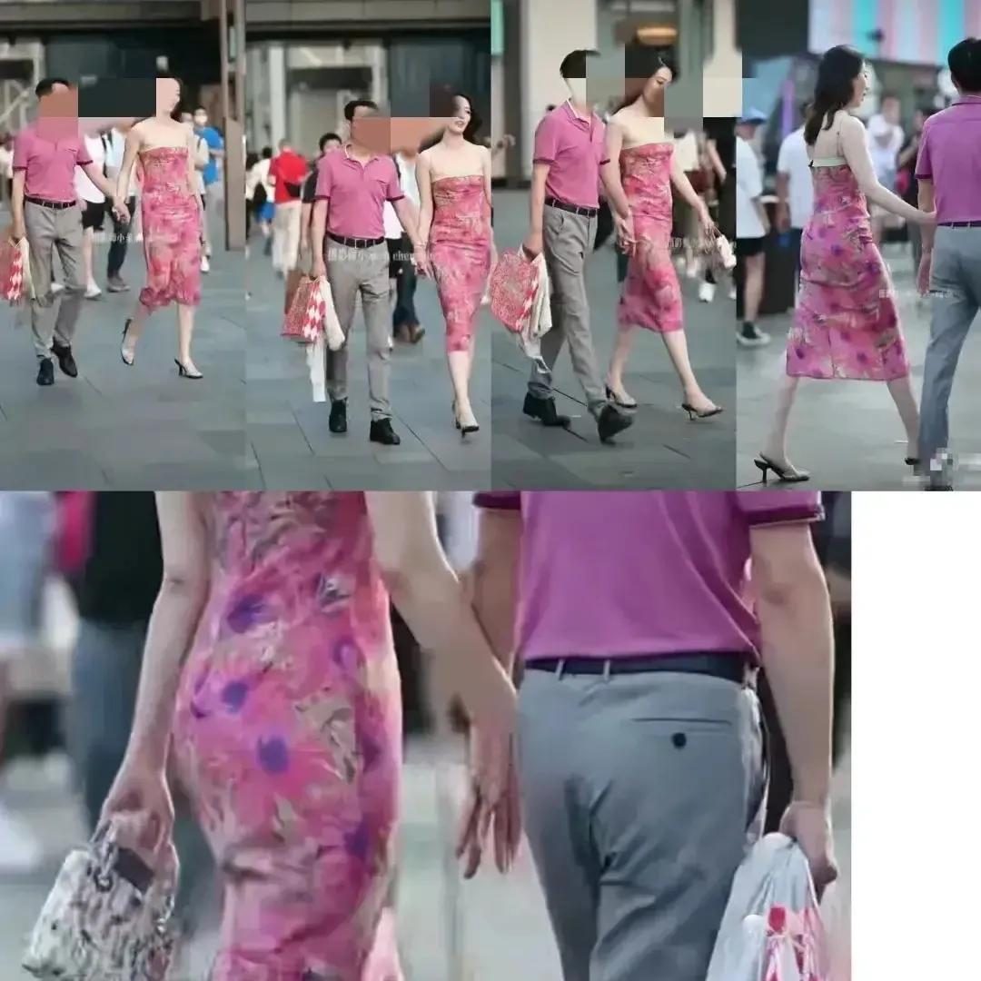 直播国企领导与小三出轨逛街被拍，天价*养包**的小三身材果然火辣！