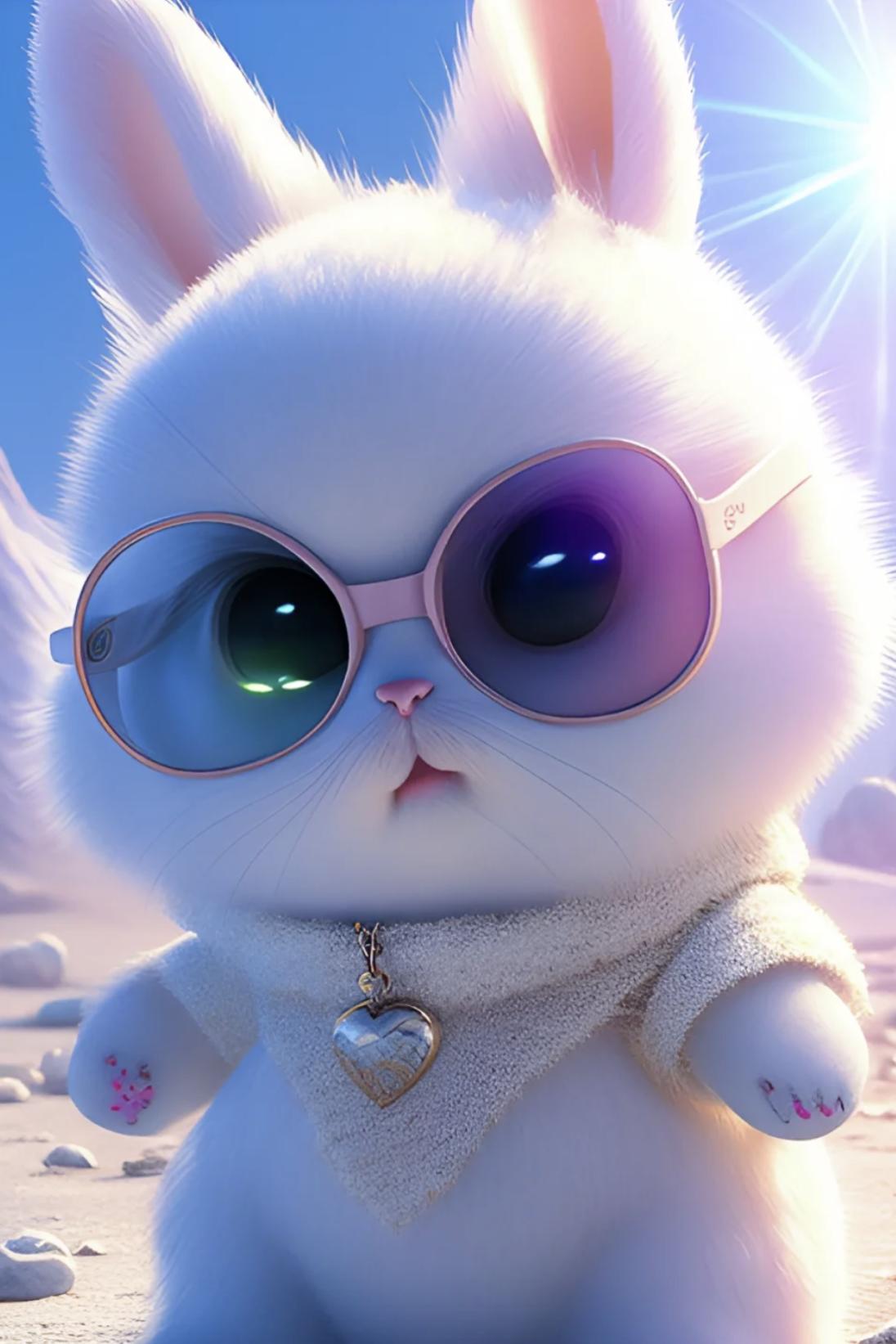 萌到爆可爱壁纸卡通兔,可爱的星空兔兔壁纸图片