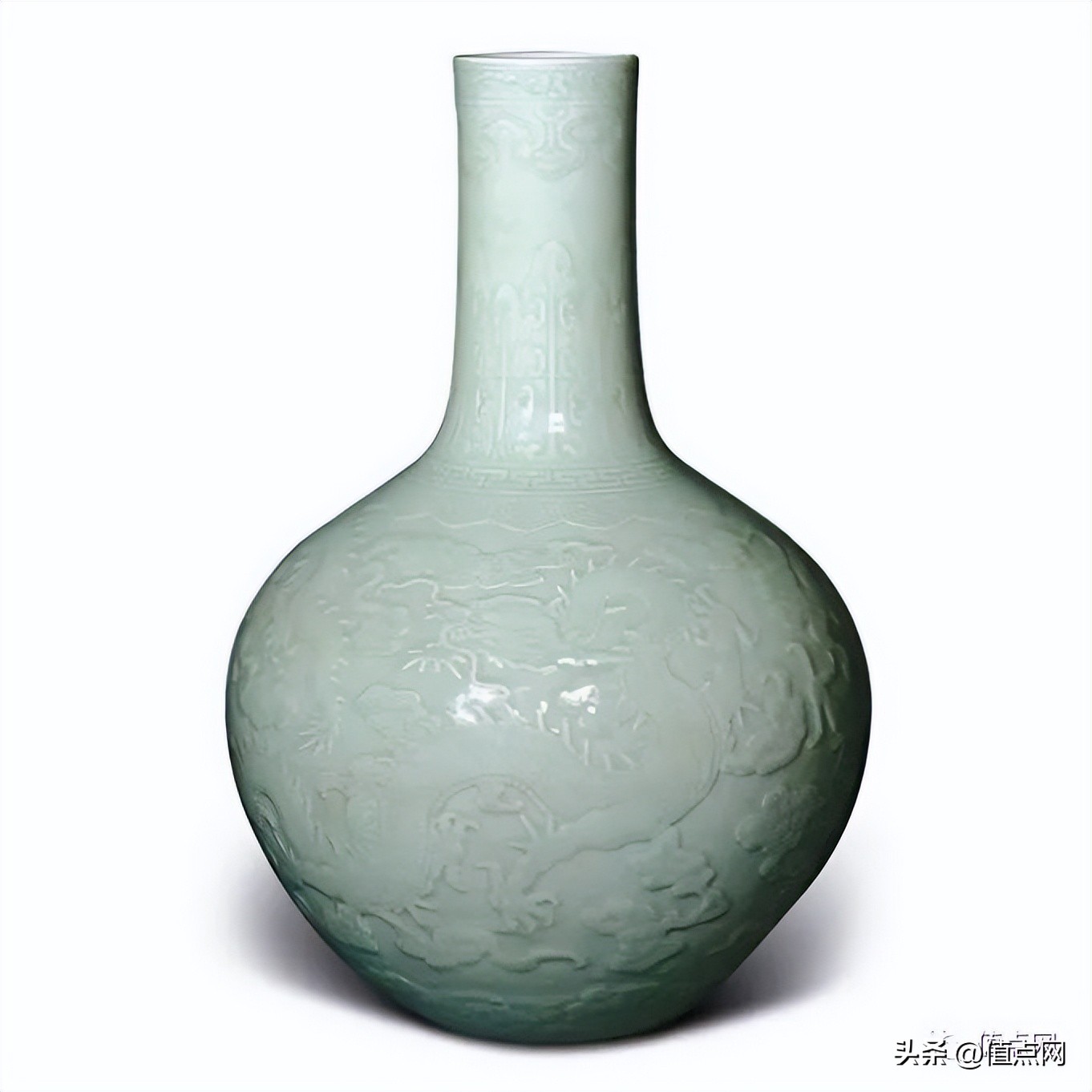 徐展堂藏清乾隆粉青釉六管瓶,徐展堂藏品