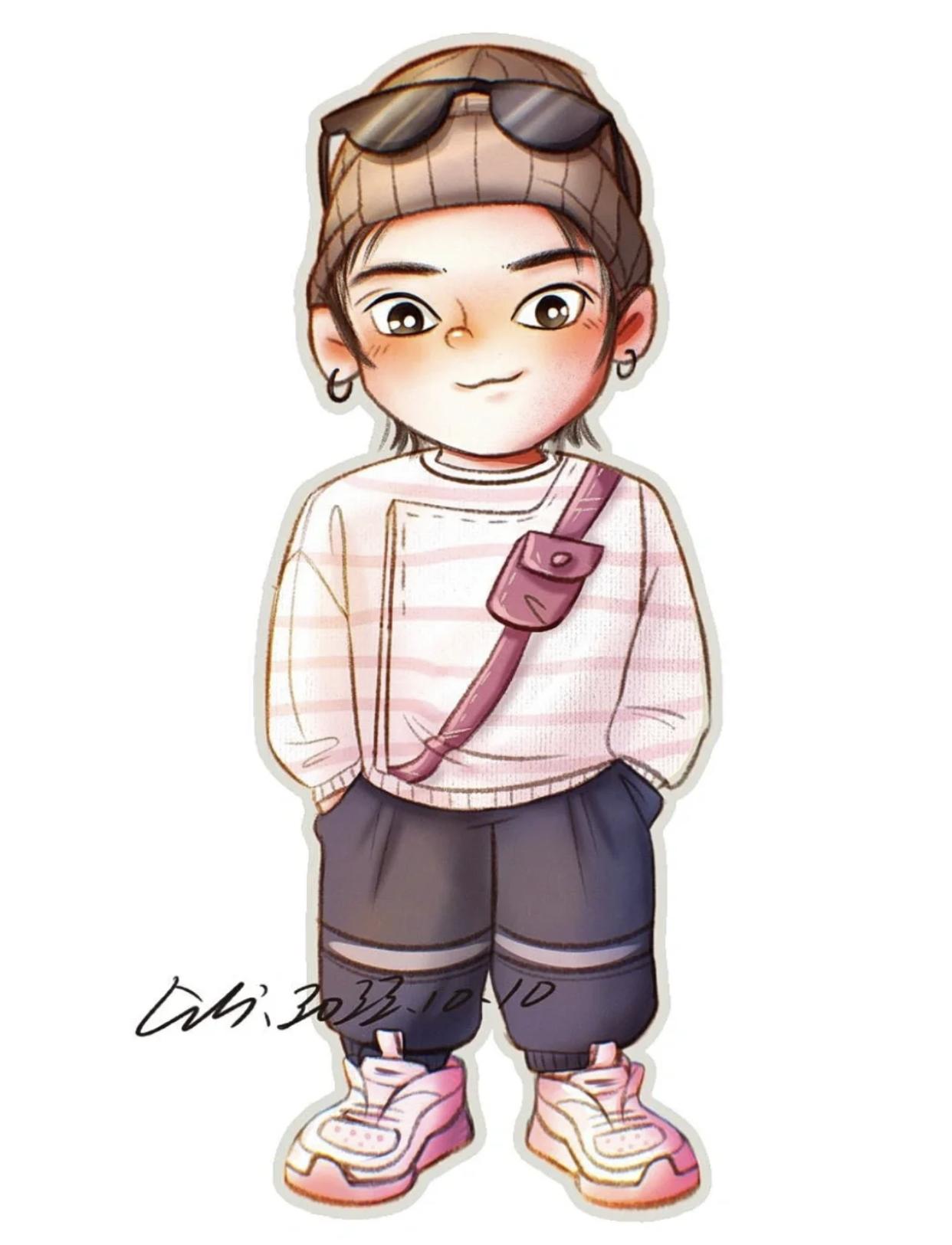 小清新豆豆眼小女孩插画,又凶又可爱的小女孩插画