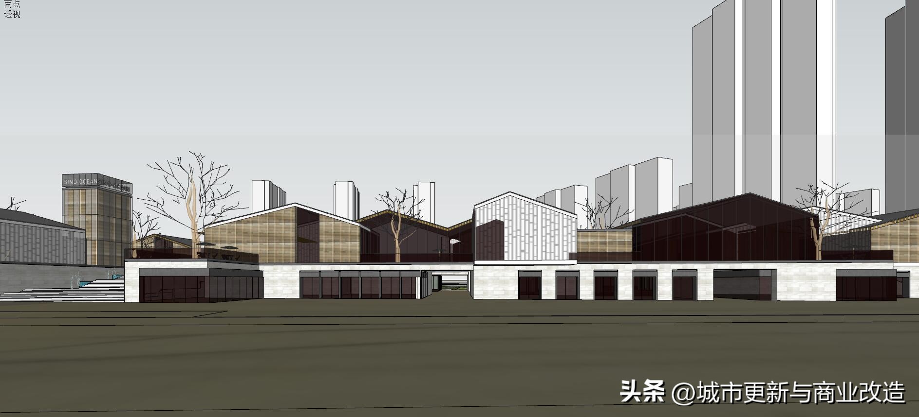 远洋·天津宜兴埠项目4A地块商业老街邻里中心设计方案SU模型图集