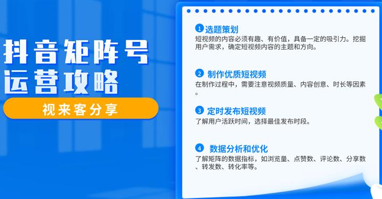 企业抖音矩阵号运营全攻略,短视频矩阵运营教程