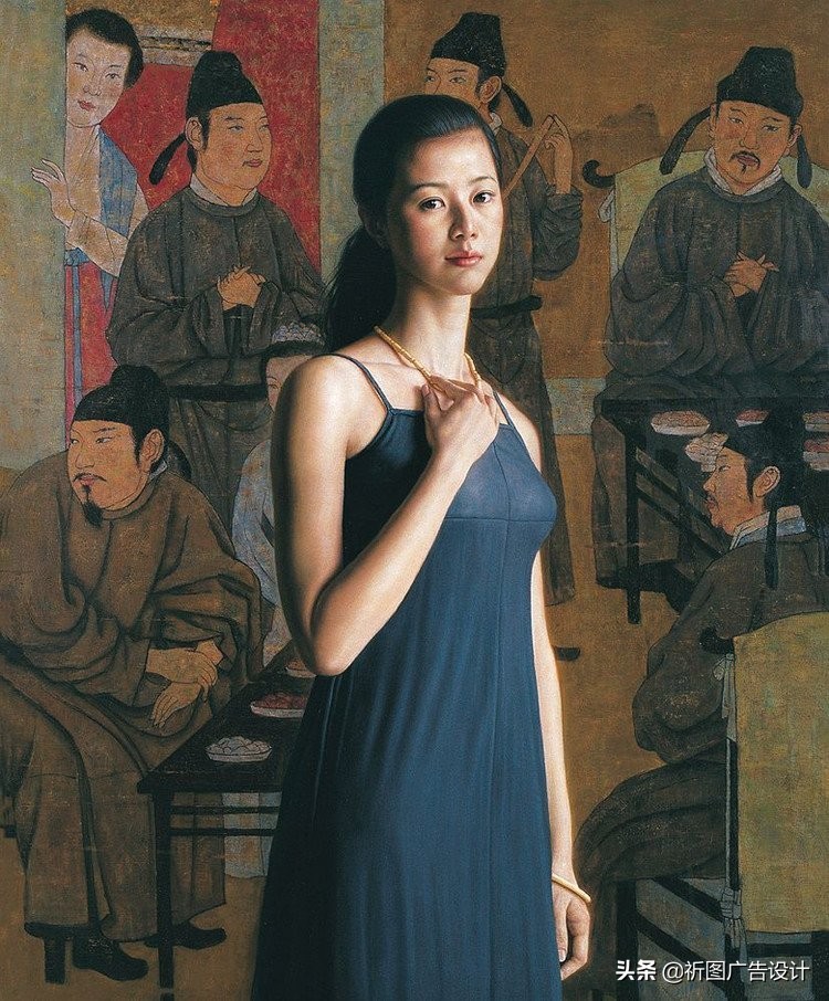 艺术家顾致农教授油画作品——古典美女人体油画欣赏