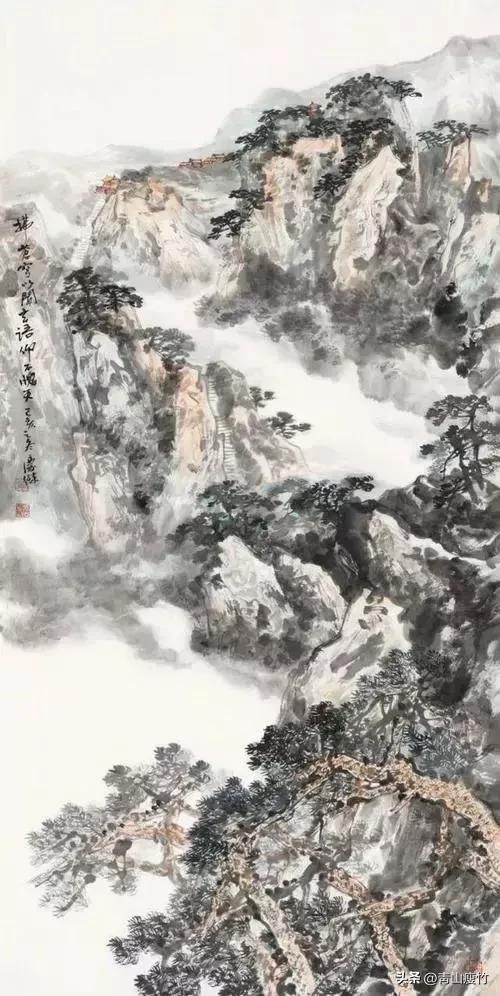 集名家精品山水画70幅欣赏,陈学良山水画精品欣赏40幅