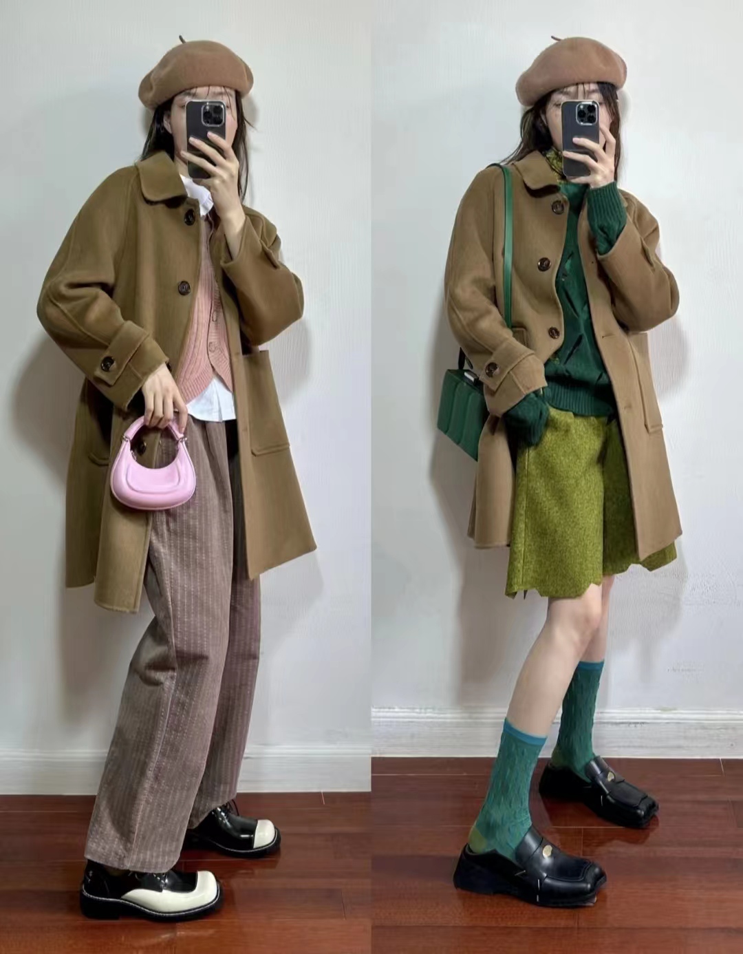 驼色浴袍大衣怎么搭配更高级,大衣棉服驼色穿搭女秋冬