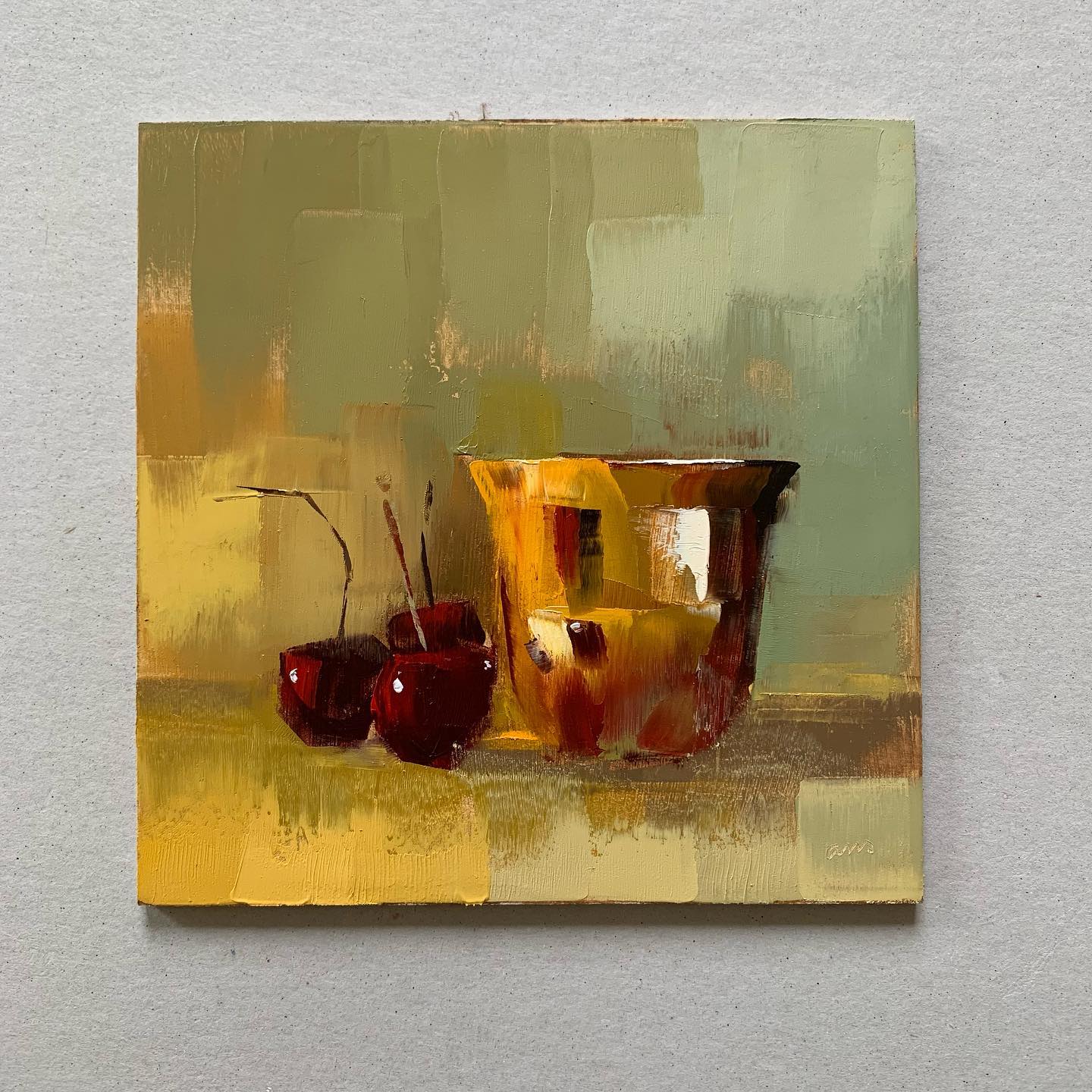 大色块静物油画,油画静物花卉色块